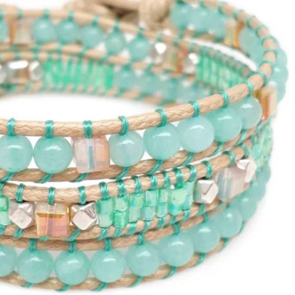 New Natural Stones 3 Wrap Bracelet - Picture 3 of 5